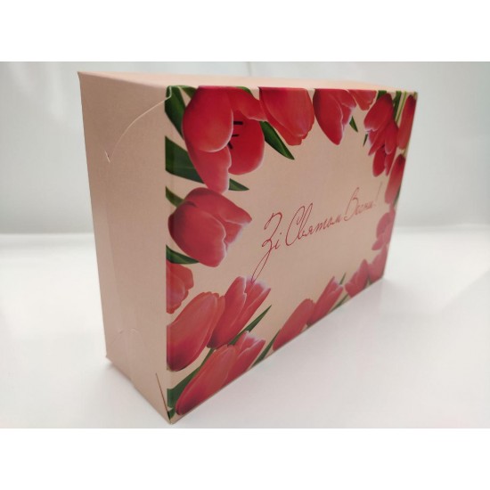 Коробка "Зі святом весни" для эклеров, 225*150*60