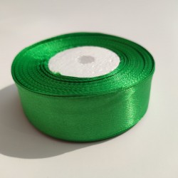 Лента атласная зеленая, 25 мм