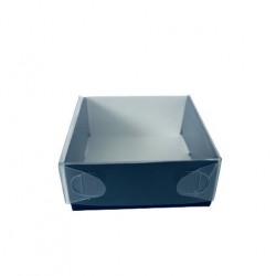 Коробка для пряников, сувениров, мыла черная с прозрачным верхом, 70*70*30